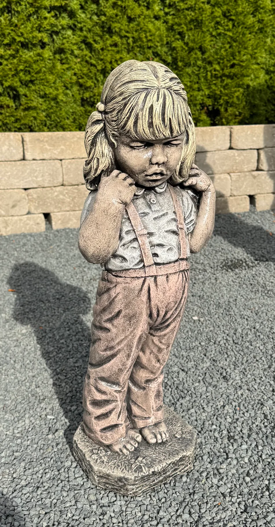 Bashful Girl Garden Statue Cement 24" High - Image 2