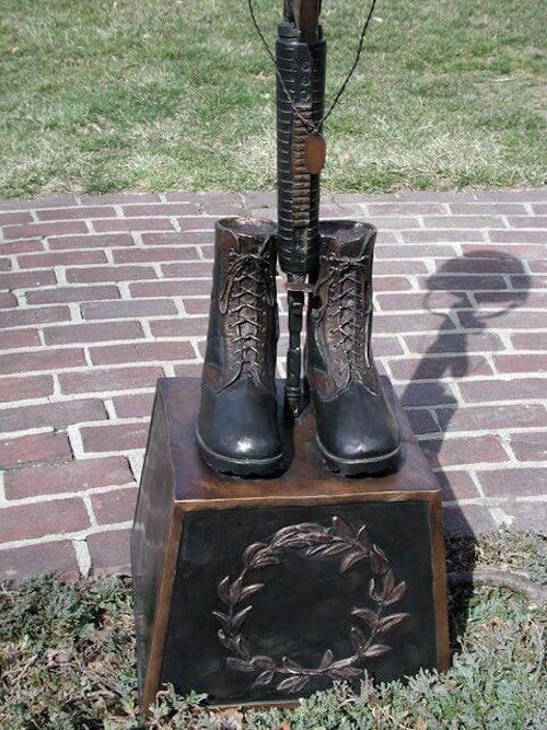 Battle Cross Boots War Memorial Sculpture - Image 11