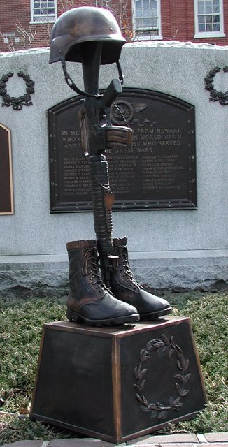 Battle Cross Boots War Memorial Sculpture - Image 3