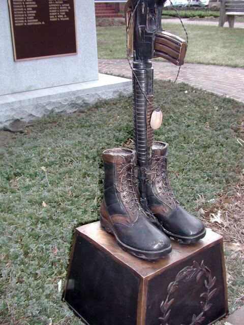 Battle Cross Boots War Memorial Sculpture - Image 6