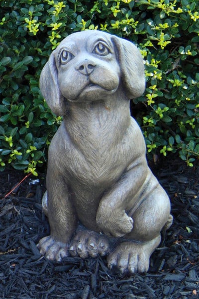 Beagle Puppy Dog Cement Sculpture