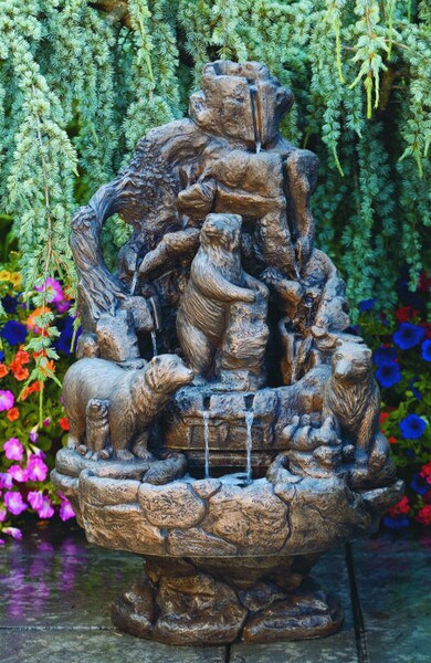 Wildlife Bear Fountain 46" High - Image 3
