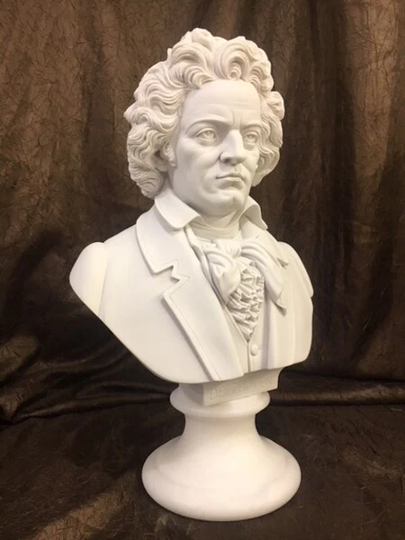 Beethoven Bust Sculpture 16" High Bonded Marble - Image 3