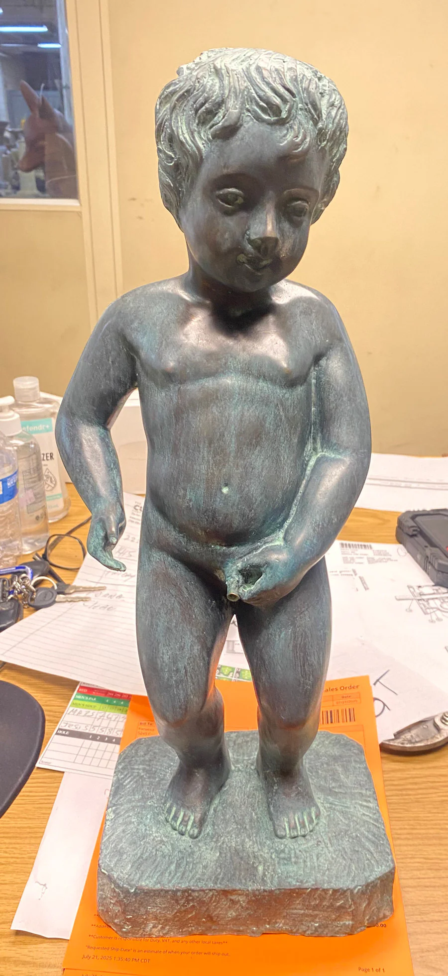 Belgium Boy Of Brussels 20" Piped Water Feature Statue - Image 3
