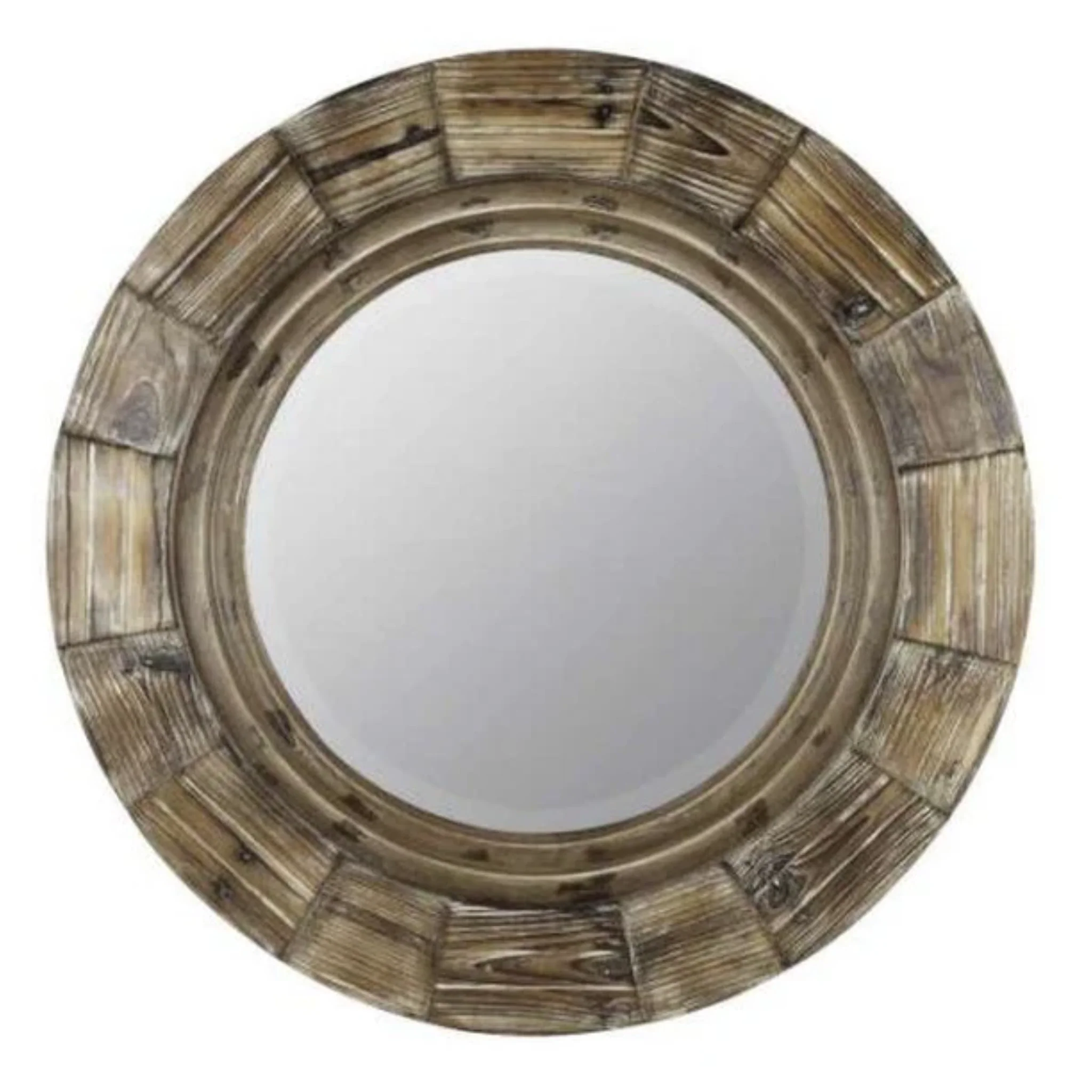 Bellini Natural Wood Finish Beveled Mirror