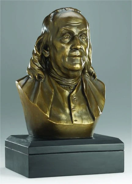 Ben Franklin Bust 6" High Bronze