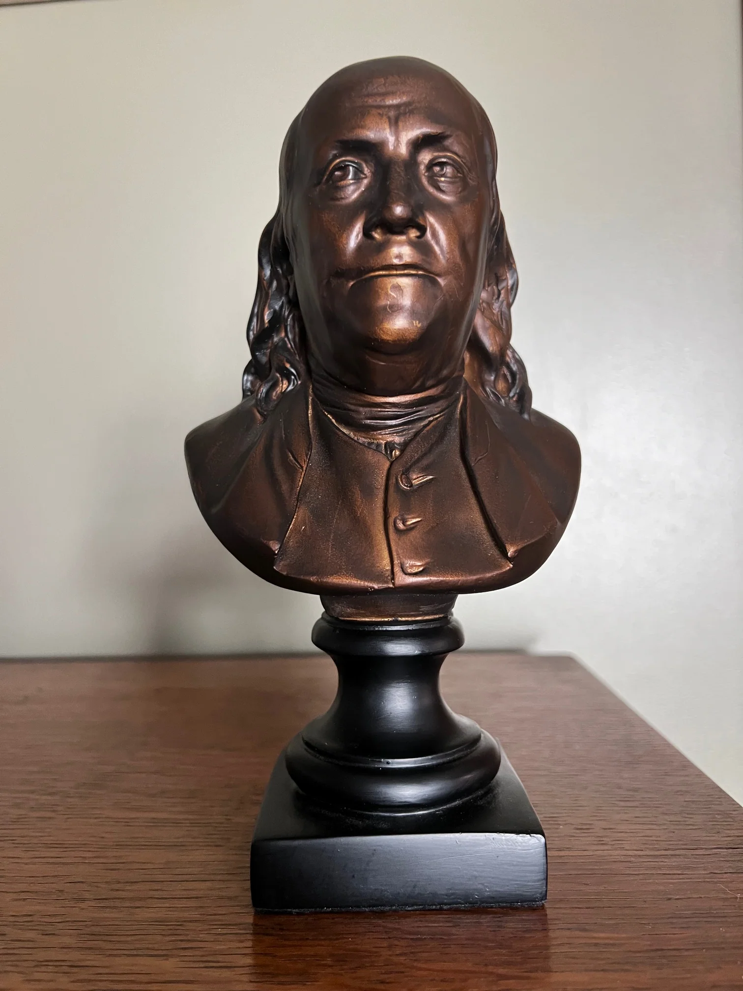 Benjamin Franklin Bust By Houdon 9" Tall Sculpture - Image 5