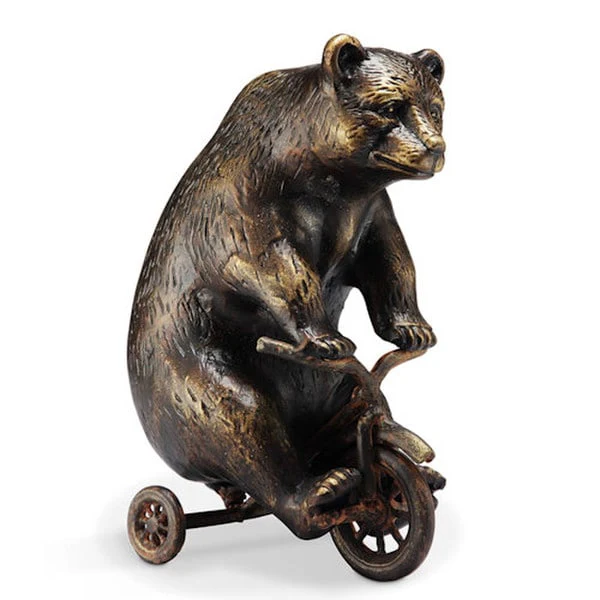 Big Bear on Little Trike Garden Statue - Image 2
