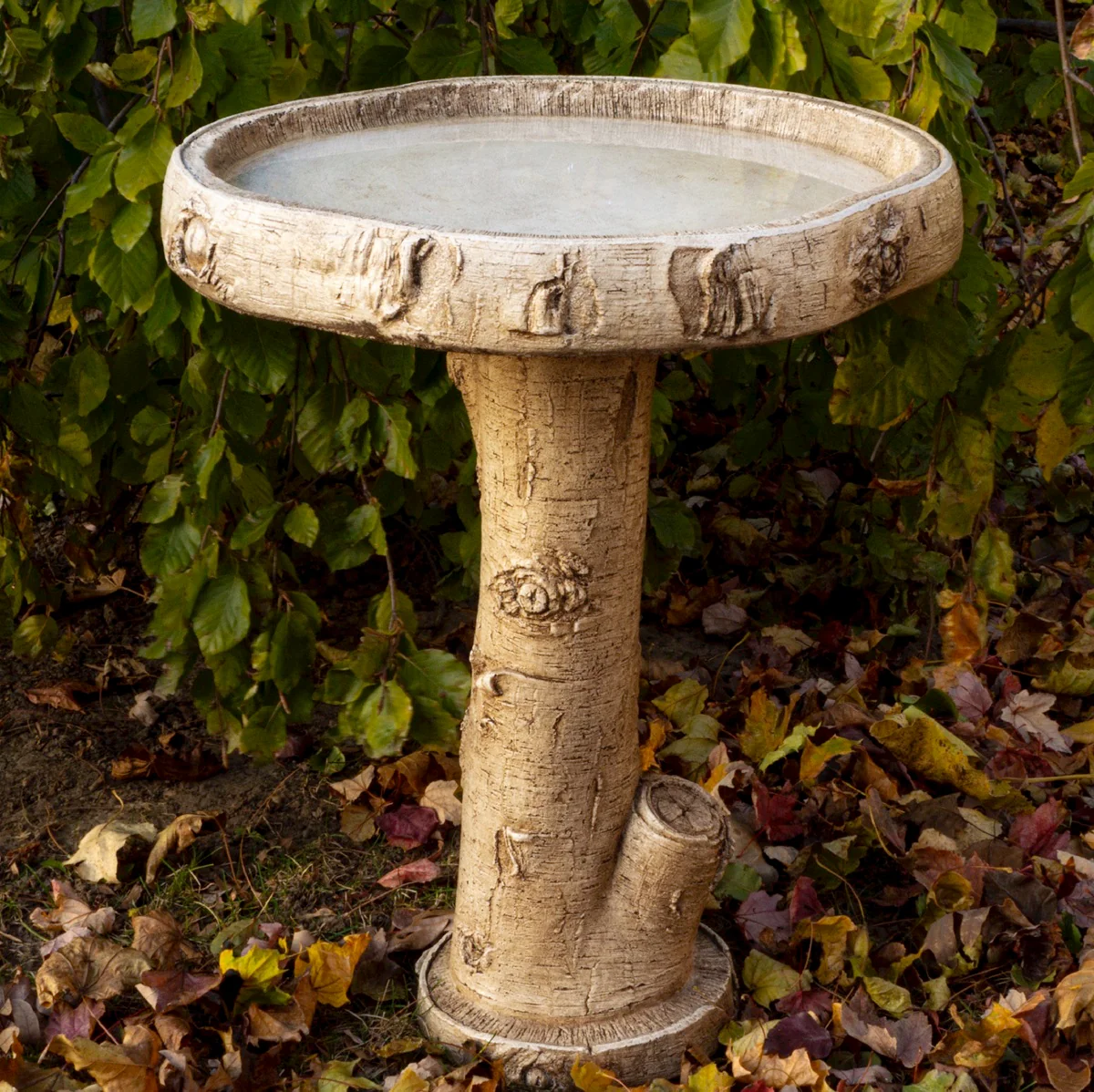 Birch Birdbath Cement Sculpture 24" High - Image 2