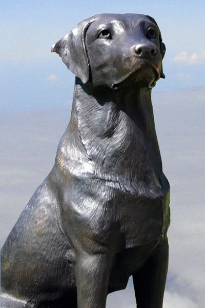 Black Labrador Retriever Bronze Statue - Image 2