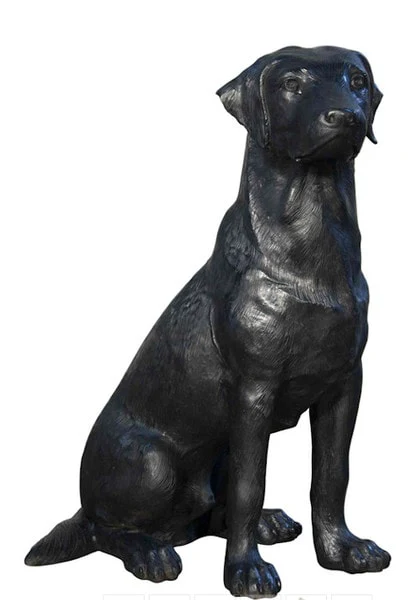 Black Labrador Retriever Bronze Statue - Image 3