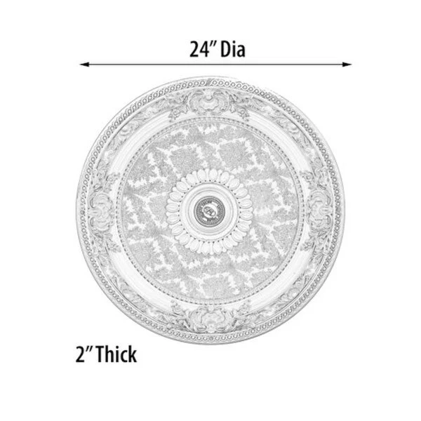 Blanco Chandelier Ceiling Medallion 24 Inch - Image 4