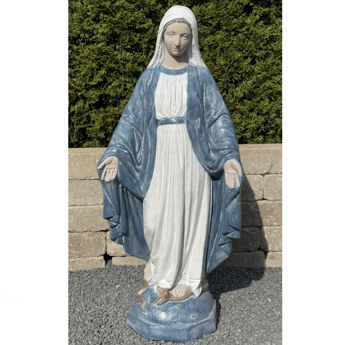 Blessed Mother Mary Cement Statue 36" High Colored