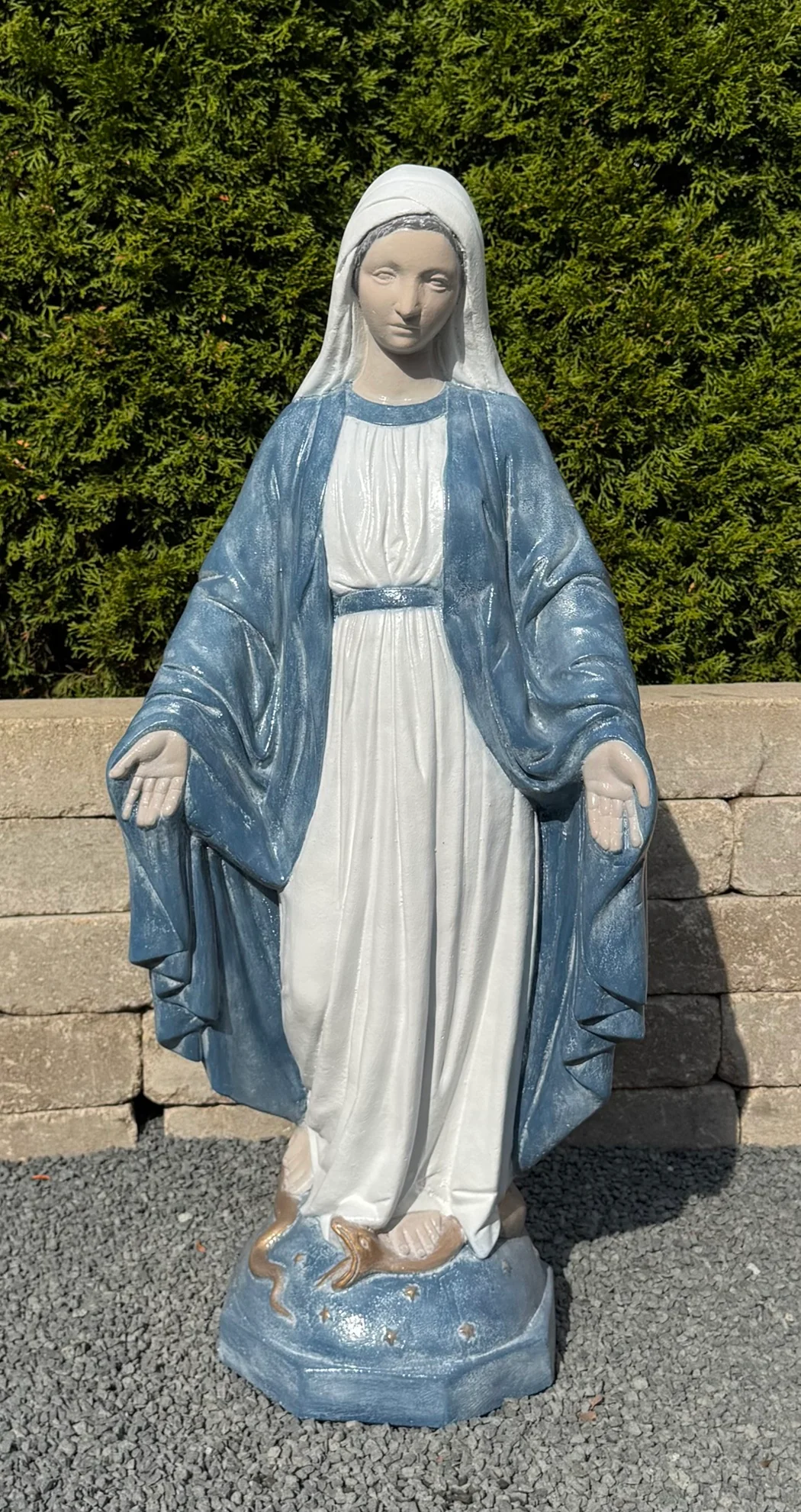 Blessed Mother Mary Cement Statue 36" High Colored - Image 2
