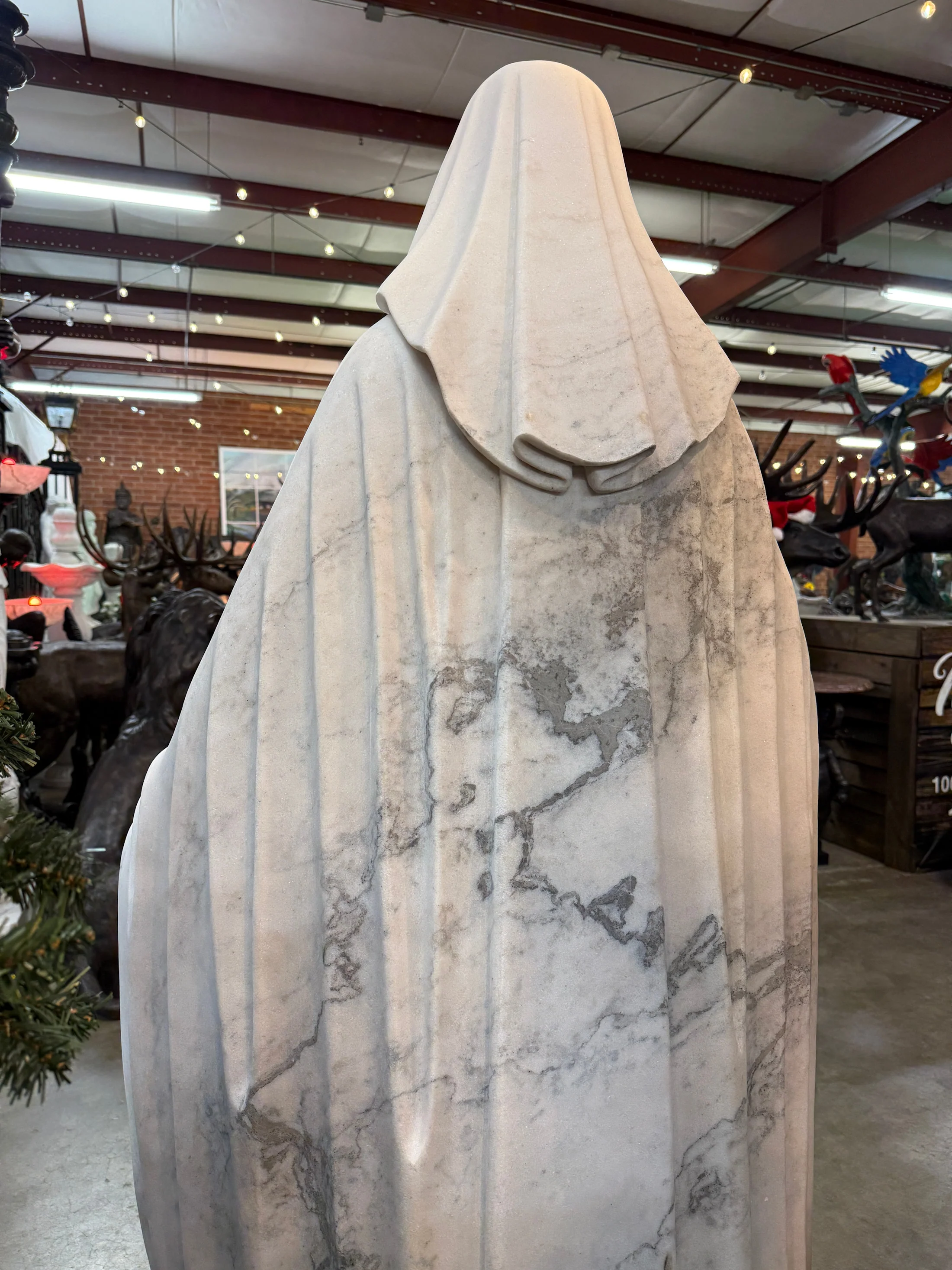 Blessed Mother Mary Life Size Marble Statue - Image 5