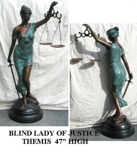 Blind Lady Of Justice Themis Bronze 47"