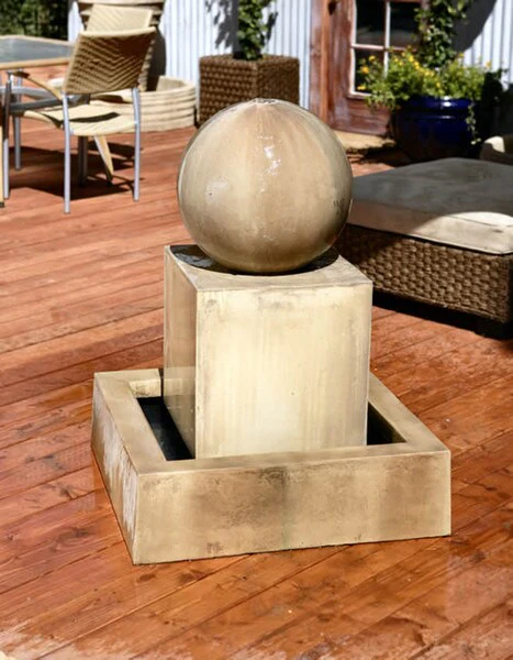 Block Fountain With Ball 40" High