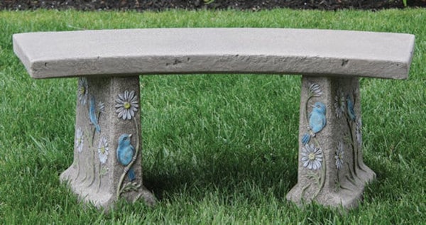 Bluebird Garden Cement Bench - Image 3