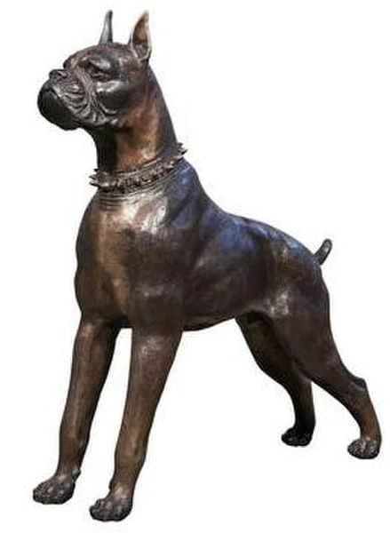 Boxer Dog Large Scale Bronze Statue