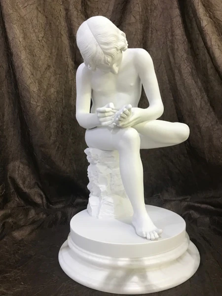 Boy Extracting Thorn Marble Spinario Statue 17.5" H - Image 5
