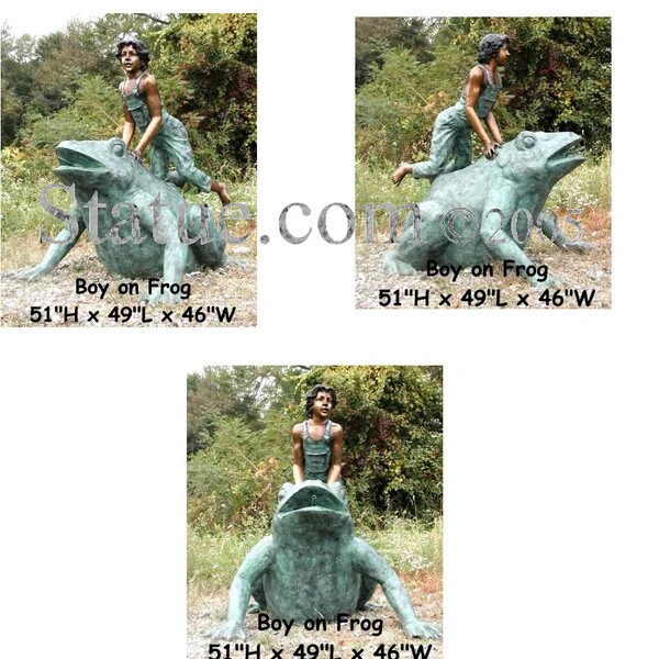 Boy On A Frog Statue Fountain