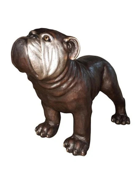 Bronze Bulldog Garden Statue Giant 67" L