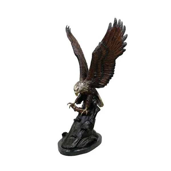 Bronze Eagle Catching Fish Statue