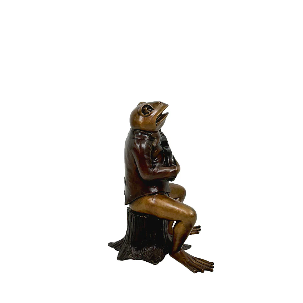 Bronze Frog Playing Guitar Sculpture 21" High - Image 2