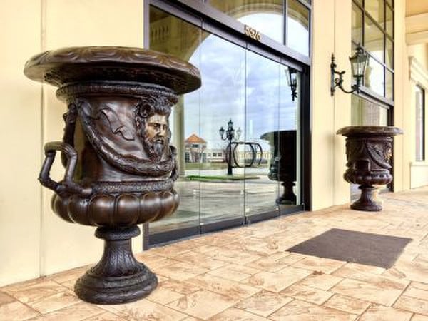 Bronze Sun King Giant Planter Urn 76" Tall - Image 2