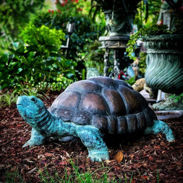 Bronze Turtle Fountain Water Feature 18 Inches Tall - Image 2