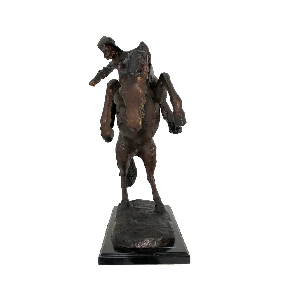 Bronze Wooly Chaps Remington Cowboy Statue - Image 3