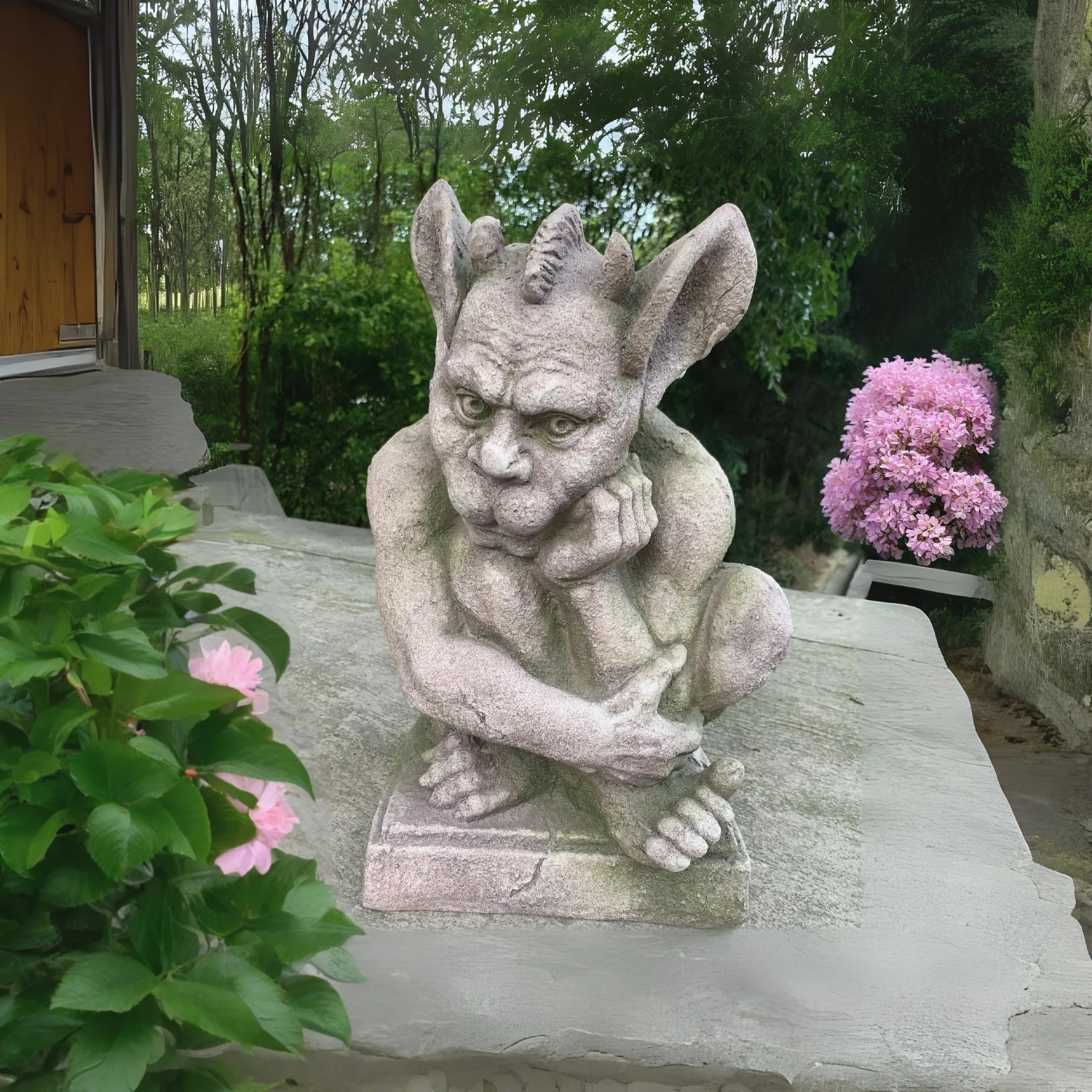 Brooding Guardian Gargoyle Statue 18" High