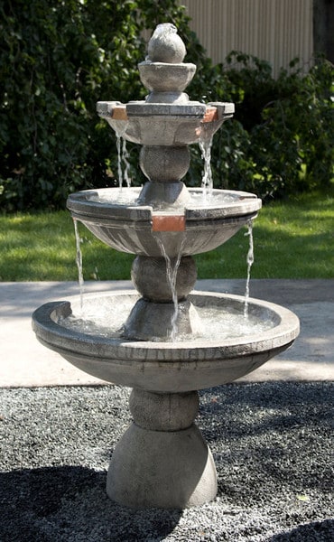 Buckingham Three Tier Fountain Copper Spillways 52" High - Image 2