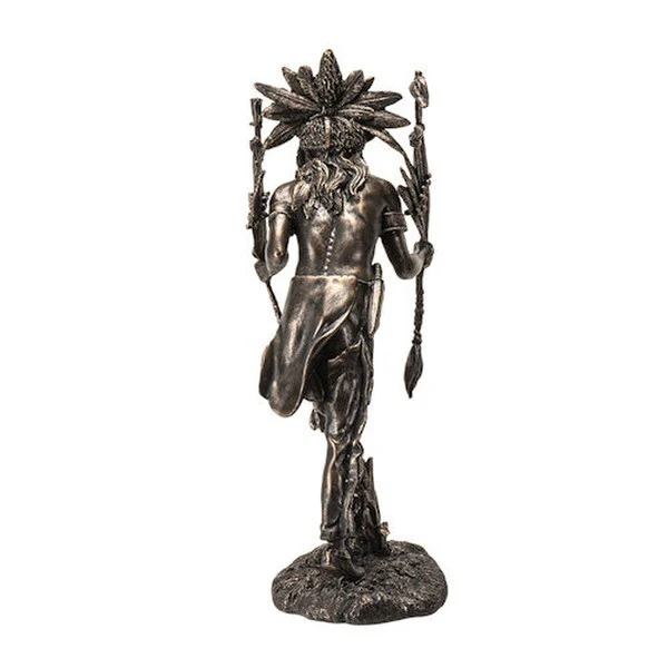 Buffalo Spirit Warrior Headdress Indian Statue - Image 2