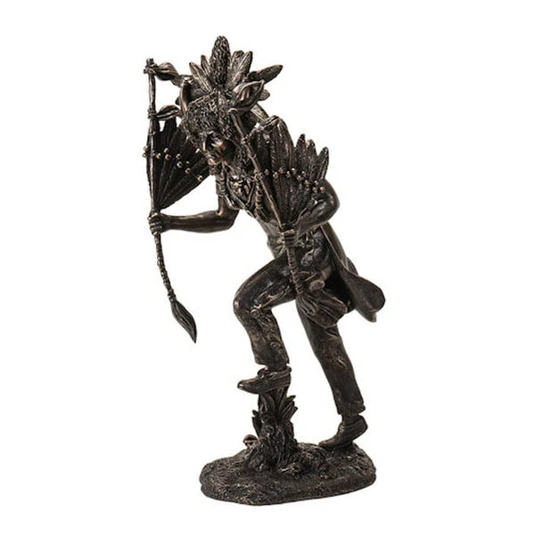 Buffalo Spirit Warrior Headdress Indian Statue - Image 5