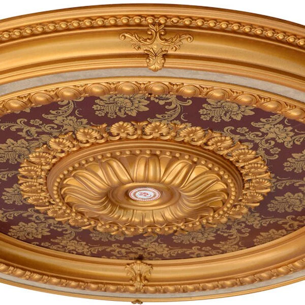 Burgundy Brocade Circle Medallion 47" - Image 3