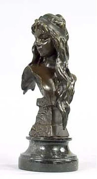 Bust Of A Young Girl Bronze Statue