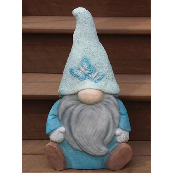 Butterfly Garden Gnome-Boy 21" Cement Statue