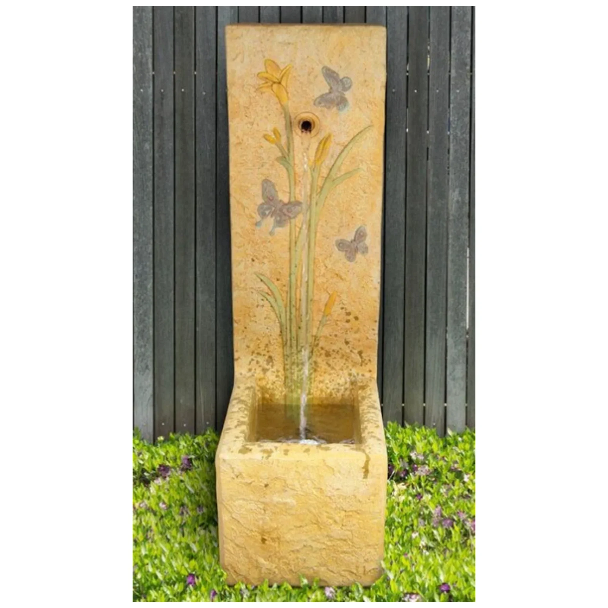 Butterfly & Lilies Single Spouting Garden Fountain