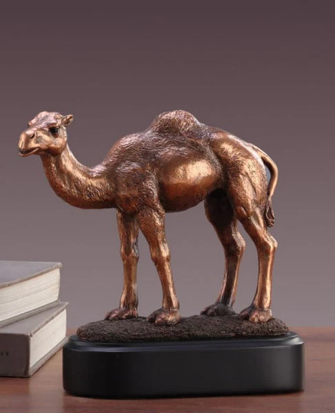Camel Figurine on Black Base Sculpture