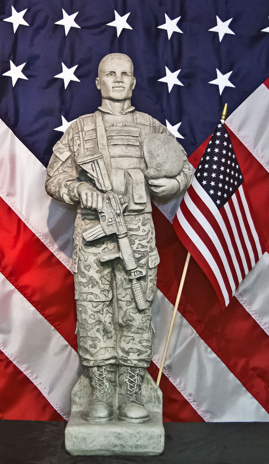 Camo Soldier African American Statue 30" High - Image 3