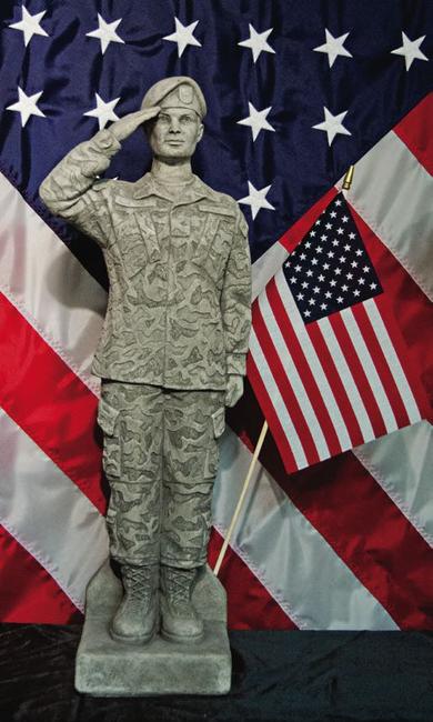 Camo Woman Soldier Military Statue 30" High - Image 2