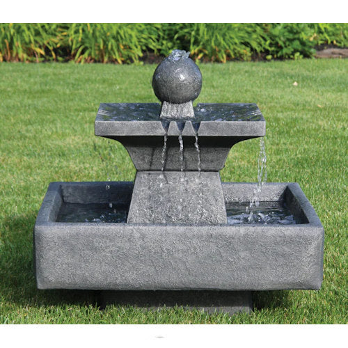 Candia Square Cast Stone Fountain 34" High - Image 2