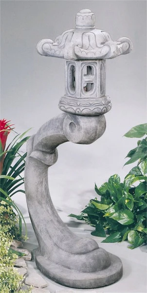 Cantilevered Asian Lantern Sculpture – Cement Garden Temple Accent - Image 2