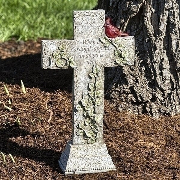 Cardinal Memorial Cross with Verse Statue