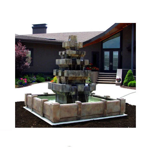 Cascadia Fountain In Dimensions Pool Colossal Cement - Image 3
