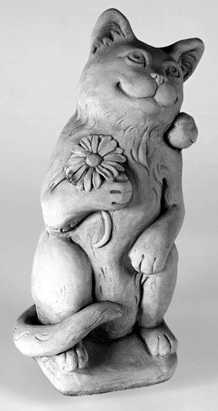 Cat With Flower Sculpture