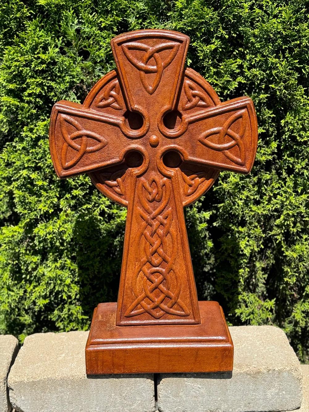Celtic Cross Cement Sculpture 27" High - Image 2