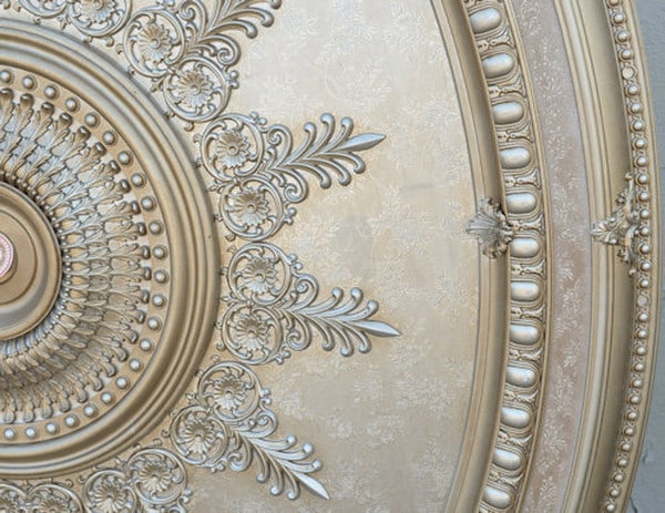 Champagne Oval Ceiling Medallion 79 Inch - Image 3