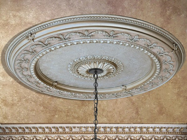 Champagne Round Ceiling Medallion 63 Inch - Image 2